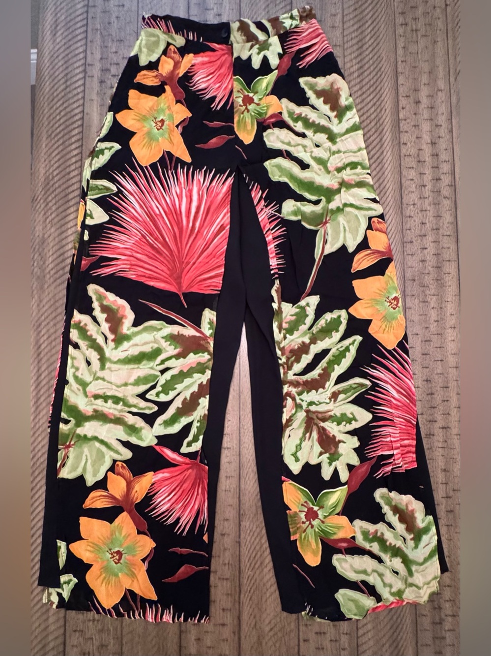 CACHE Wide Leg Tropical Layered Dress Pant - Picture 2 of 4